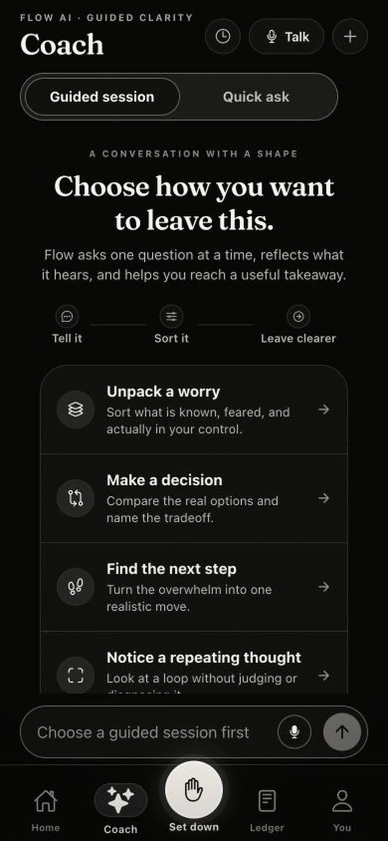 Flow AI conversation on a phone